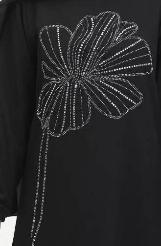 Stone Crepe Abendkleid 0481-03 Schwarz 0481-03