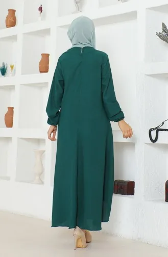 بورومجوك تونيك طويل بتصميم غير متماثل من القماش 1034-01 لون أخضر زمردي 1034-01