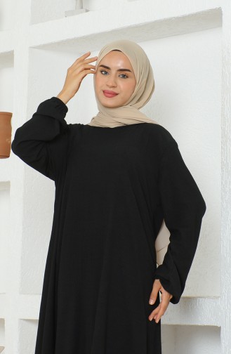 Crepe Fabric Asymmetric Cut Long Tunic 1034-05 Black 1034-05