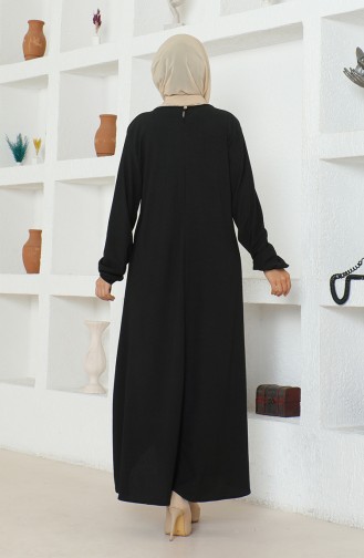 Crepe Fabric Asymmetric Cut Long Tunic 1034-05 Black 1034-05