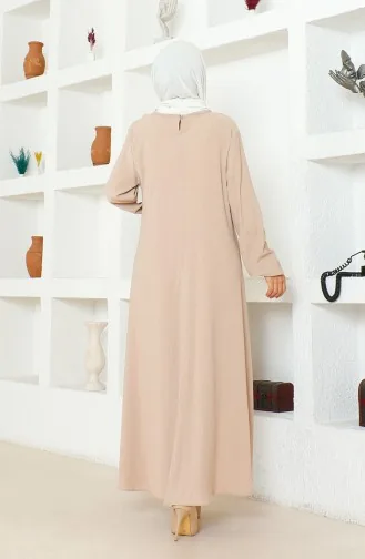 Bürümcük Stof Asymmetrische Snit Lange Tuniek 1034-06 Mink 1034-06