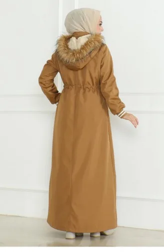 Geribbelde Jas Met Geregen Taille Bruin 19215 15289