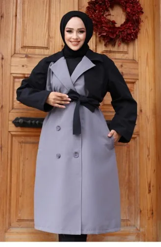 Trench à Manches Garnies Gris 4435 555