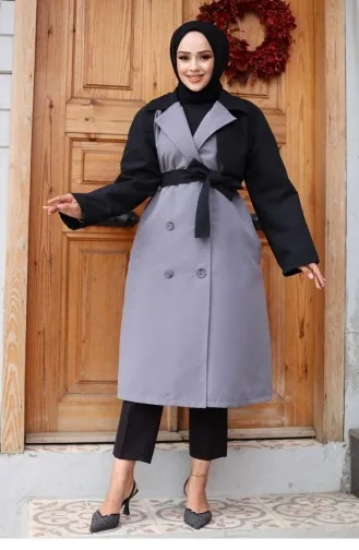 Trench à Manches Garnies Gris 4435 555