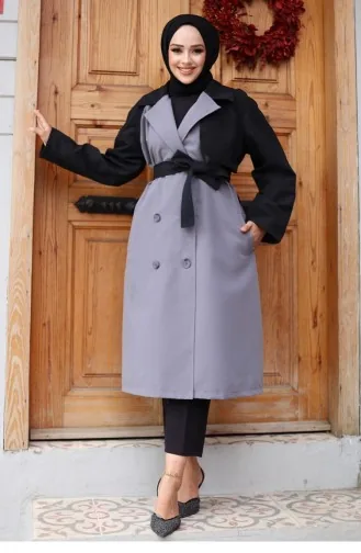 Trench à Manches Garnies Gris 4435 555