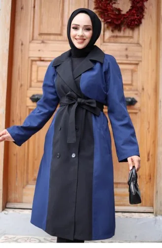 معطف واق من المطر مزخرف من الأمام نيلي 4434 558