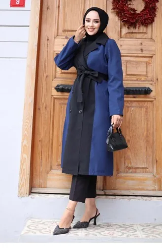 معطف واق من المطر مزخرف من الأمام نيلي 4434 558