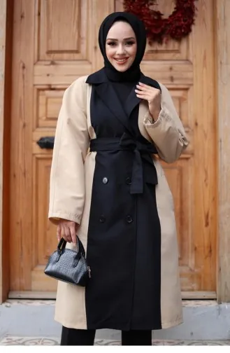 Gegarneerde Trenchcoat Aan De Voorkant Beige 4434 560