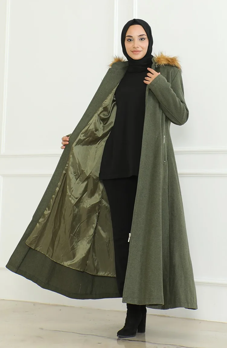 Manteau Kachet A Capuche 711930-07 Vert Khaki 711930-07