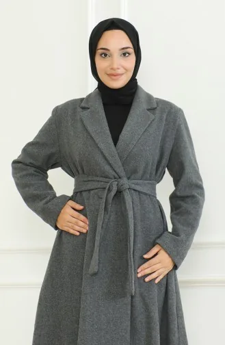 معطف حوخ بأزرار 71208-02 رمادي 71208-02
