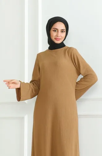 Bürümcük Stoff Uni Sportkleid 1003-02 Kaffee Mit Milch 1003-02