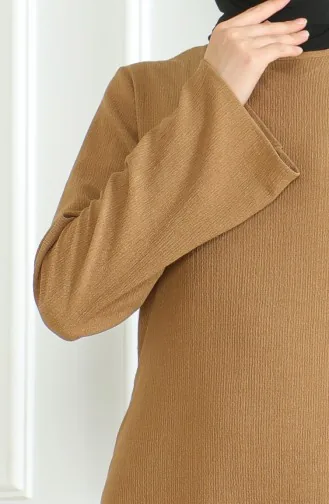 Bürümcük Stoff Uni Sportkleid 1003-02 Kaffee Mit Milch 1003-02