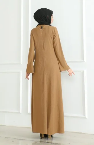 Bürümcük Stoff Uni Sportkleid 1003-02 Kaffee Mit Milch 1003-02