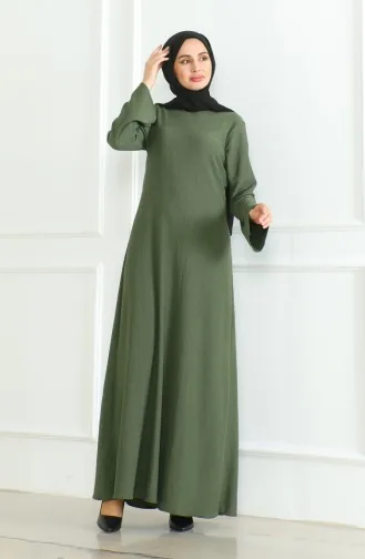 فستان رياضي سادة 1003-04 أخضر عسكري 1003-04