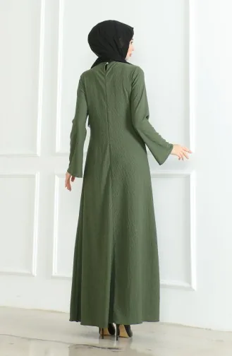 فستان رياضي سادة 1003-04 أخضر عسكري 1003-04