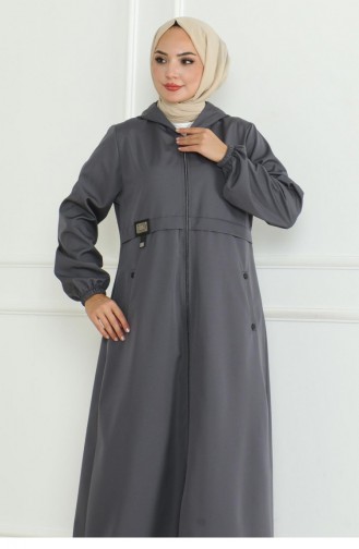 Wappen-Trenchcoat Mit Reißverschluss Grau 19217 15295