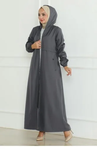Wappen-Trenchcoat Mit Reißverschluss Grau 19217 15295