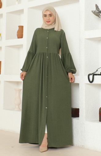 Crepe Fabric Judge Collar Abaya 1022-01 Khaki 1022-01