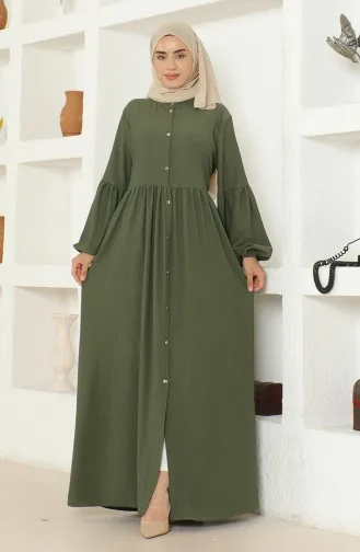 Crepe Fabric Judge Collar Abaya 1022-01 Khaki 1022-01