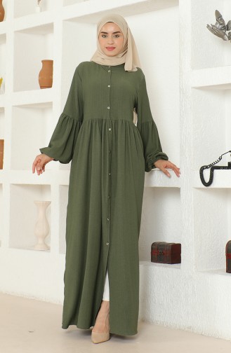 Crepe Fabric Judge Collar Abaya 1022-01 Khaki 1022-01