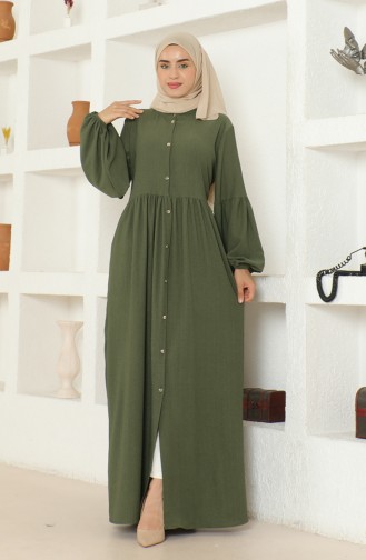 Crepe Fabric Judge Collar Abaya 1022-01 Khaki 1022-01