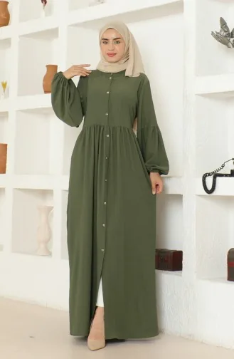 Crepe Fabric Judge Collar Abaya 1022-01 Khaki 1022-01