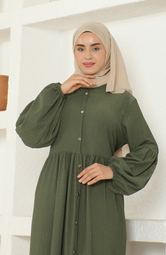 Crepe Fabric Judge Collar Abaya 1022-01 Khaki 1022-01