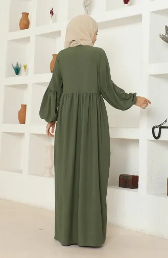 Crepe Fabric Judge Collar Abaya 1022-01 Khaki 1022-01