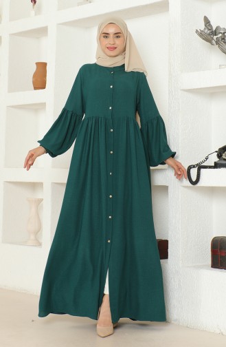 Crepe Fabric Judge Collar Abaya 1022-05 Emerald Green 1022-05