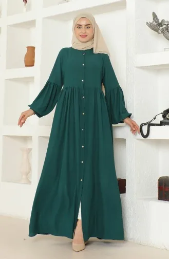 Crepe Fabric Judge Collar Abaya 1022-05 Emerald Green 1022-05