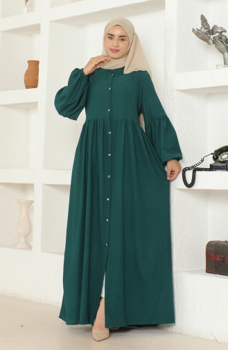 Crepe Fabric Judge Collar Abaya 1022-05 Emerald Green 1022-05