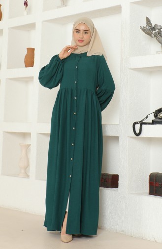 Crepe Fabric Judge Collar Abaya 1022-05 Emerald Green 1022-05