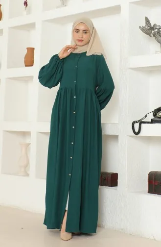 Crepe Fabric Judge Collar Abaya 1022-05 Emerald Green 1022-05