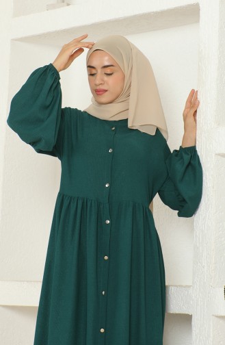 Crepe Fabric Judge Collar Abaya 1022-05 Emerald Green 1022-05