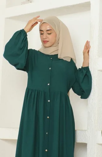 Crepe Fabric Judge Collar Abaya 1022-05 Emerald Green 1022-05