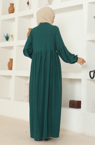 Crepe Fabric Judge Collar Abaya 1022-05 Emerald Green 1022-05