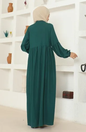 Crepe Fabric Judge Collar Abaya 1022-05 Emerald Green 1022-05