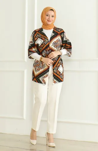 Viscose-kimono Met Patroon 83006B-01 Zwart Nerts 83006B-01