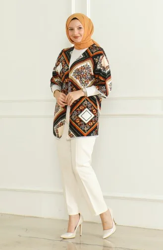 Viscose-kimono Met Patroon 83006B-01 Zwart Nerts 83006B-01