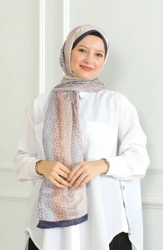 Karaca Châle Doux 81062-07 Bleu Marine Beige 81062-07