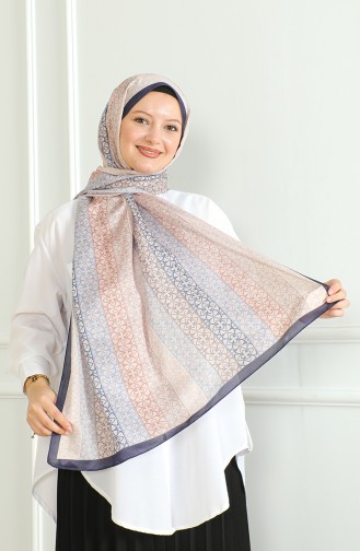 Karaca Weicher Schal 81062-07 Marineblau Beige 81062-07