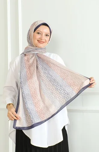 Karaca Châle Doux 81062-07 Bleu Marine Beige 81062-07