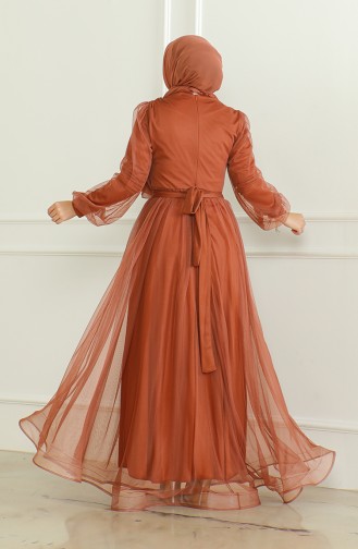 Robe De Soirée Mousseline à Paillette 6348-01 Carreau 6348-01