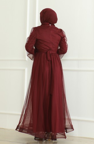 Pailletten-Chiffon-Abendkleid 6348-05 Pflaume 6348-05
