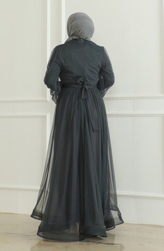 Pailletten-Chiffon-Abendkleid 6348-08 Anthrazit 6348-08