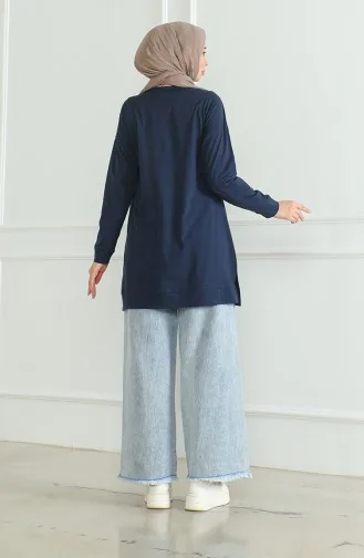 تونيك بأكمام فراشة 9126-02 كحلي 9126-02