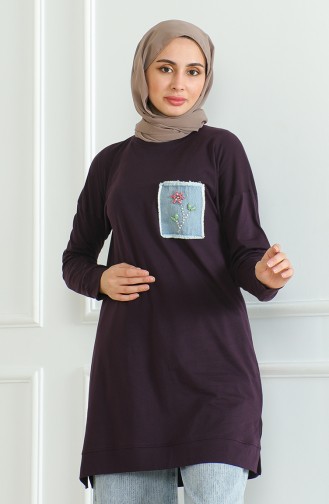 Bat Sleeve Loose Tunic 9126-03 Purple 9126-03