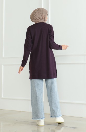 Bat Sleeve Loose Tunic 9126-03 Purple 9126-03