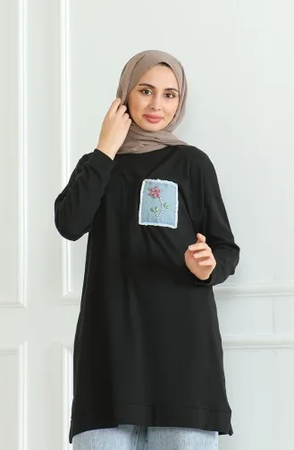 Bat Sleeve Loose Tunic 9126-04 Black 9126-04
