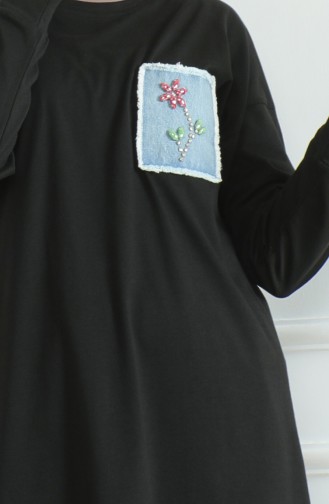 Bat Sleeve Loose Tunic 9126-04 Black 9126-04